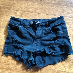 AE black high rise festival shorts